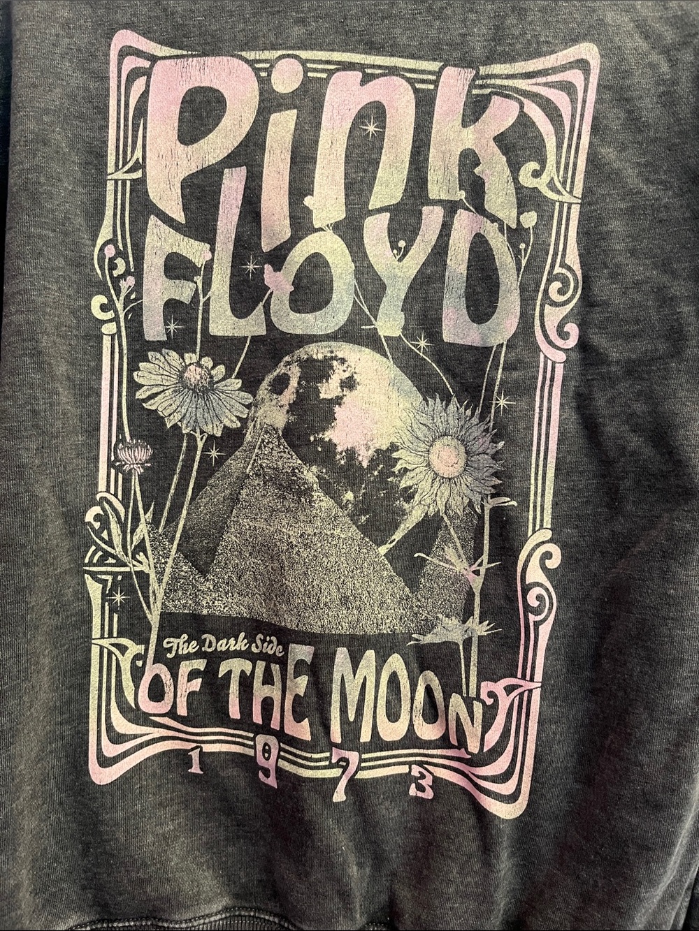 Pink Floyd Women’s Pullover Sweatshirt in Charcoal with Pink Graphic Large - Picture 3 of 7